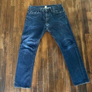 RRL (Double RL) 14oz Union Blue - Zip Fly Slim Narrow - Dark Blue